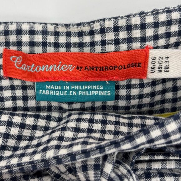 Anthropologie Tie Waist Gingham TrousersCartonnier Size 2 - Picture 12 of 16